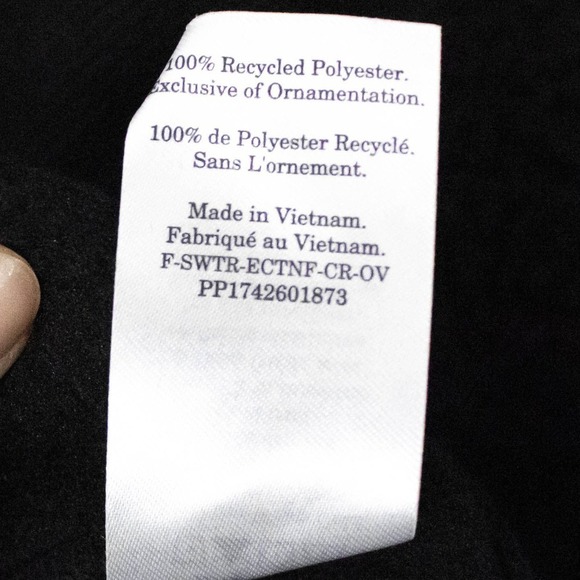 Everlane Black Teddy Sherpa Crewneck Pullover Sweater XS Fleece Sweatshirt - Picture 14 of 14